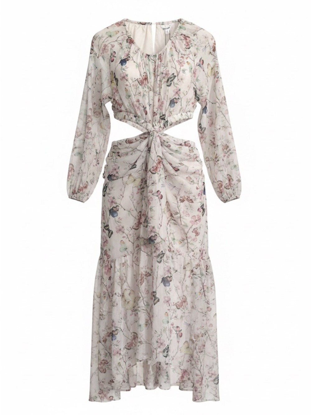 Women Cadi Butterfly Print Cut out Dress-NWT